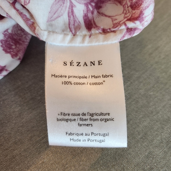 Sezane Etoile Button Up Shirt In Fuchsia And White Size 38 French - Picture 4 of 4